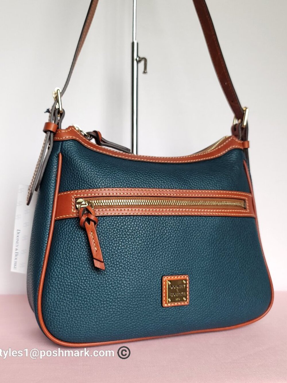 DOONEY & BOURKE Pebbled Grain Leather Presley Crossbody Bag- Teal color⭐